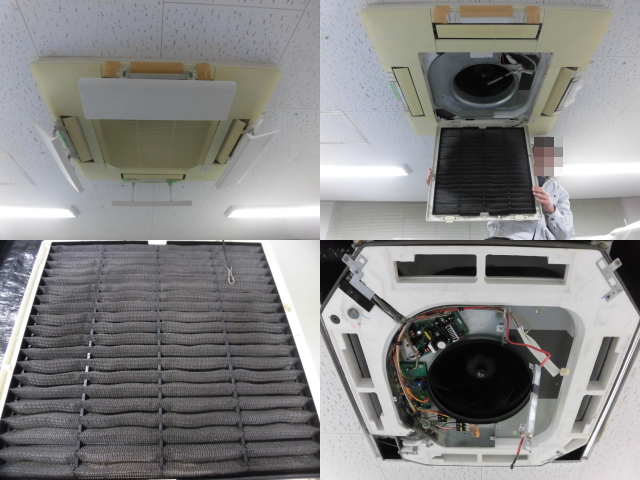 天井埋め込み型4方向の業務用エアコン